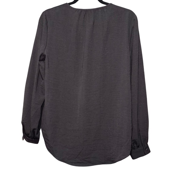 Nine West Black Ruffled Mandarin Collar Button Blouse NWOT - Picture 5 of 5